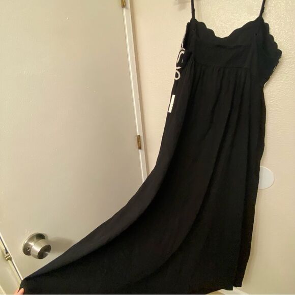A New Day Crewel Maxi A-Line linen Dress black white embroidery sun dress XXL - Picture 5 of 14